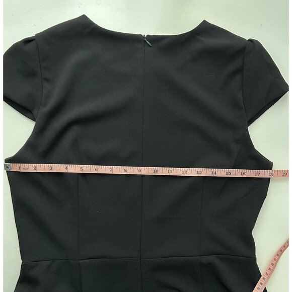 Betsey Johnson Black Sheath Midi Dress with Puff Sleeves - Picture 8 of 8